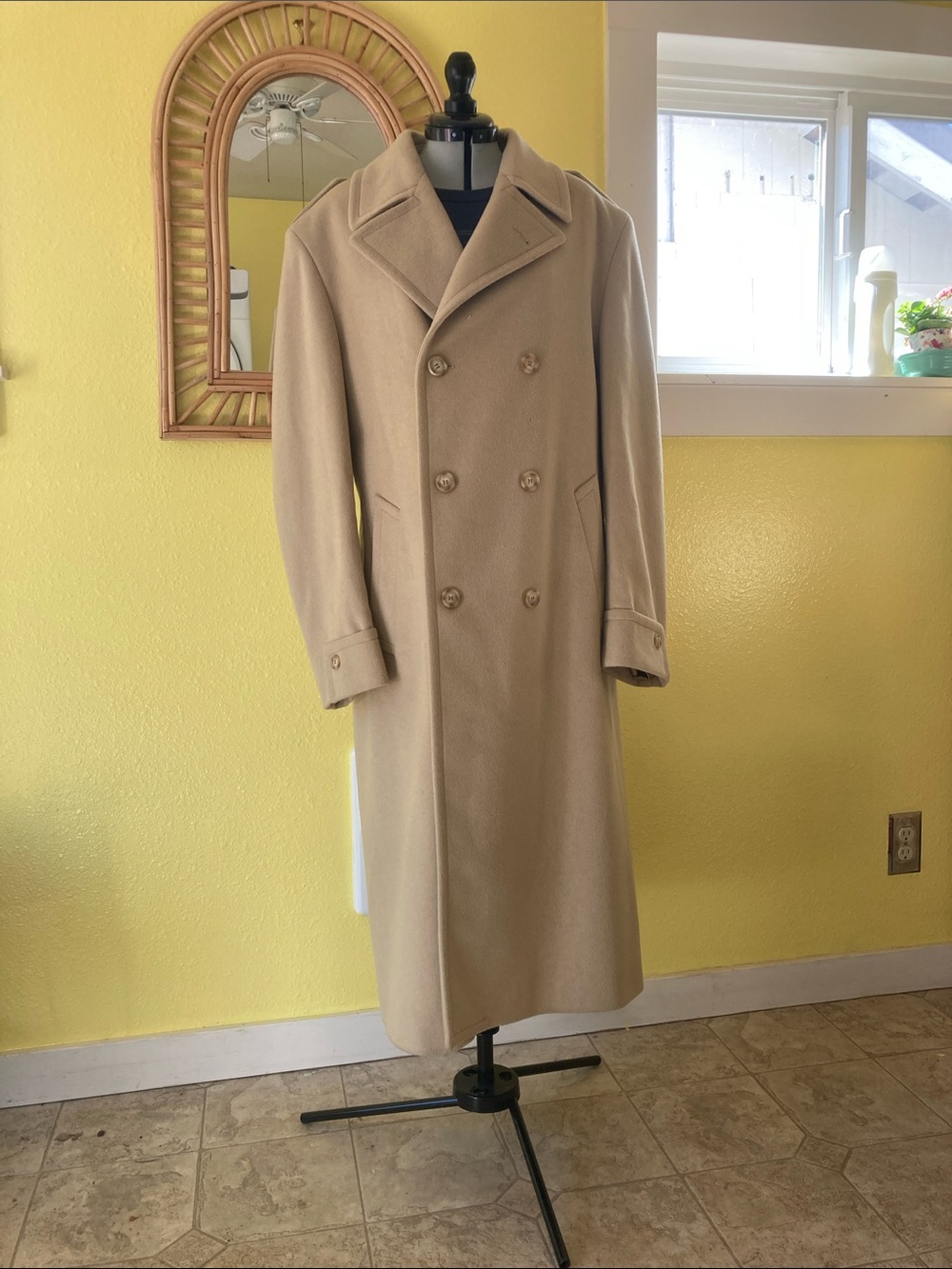 Vintage Valente Italian Wool Cashmere Men’s Overcoat